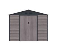 Abri de jardin métal en acier galvanisé effet bois gris 8,94 m² - ADELMO