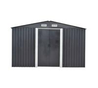 Abri de jardin métal en acier galvanisé gris 12,5 m² - MANSO