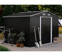 Abri de jardin métal en acier galvanisé gris 8 m² - MANSO