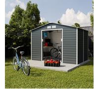 Abri de jardin métal gris 4,83 m2 + kit d'ancrage