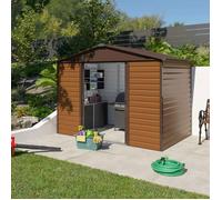 Abri de jardin métal imitation bois 5,30 m2 Yardmaster + kit d'ancrage