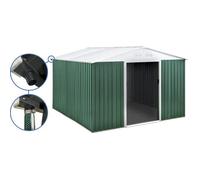 Abri de jardin métal - ""Rosas "" - 10.85 m² avec gouttière - Vert