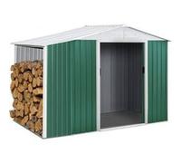 Abri de jardin métal "Rosas" 2,71 m² avec abri bûche - Vert 10 G