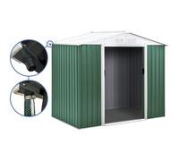 Abri De Jardin Métal - "Rosas " - 2,71 M² Avec Gouttière - Vert