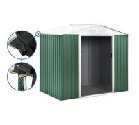 Abri De Jardin Métal - "Rosas "- 4,07 M² Avec Gouttière - Vert