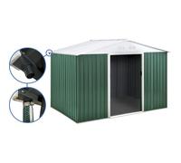 Abri de jardin métal - ""Rosas "" - 7,06 m² avec gouttière - Vert
