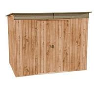 Abri de jardin métal SKYLIGHT - 4,84m² - kit ancrage - Imitation bois