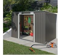 Abri de jardin métal toit plat 4,29 m2 Trigano + kit d'ancrage