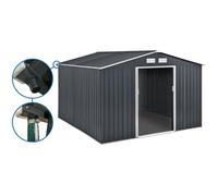 Abri De Jardin Métal - "Vegas" 12.98 M² Avec Gouttière - Gris Gris