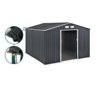 Abri de jardin métal - ""Vegas"" 12.98 m² avec gouttière - Gris