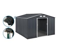 Abri de jardin métal - ""Vegas"" 12.98 m² avec gouttière - Gris