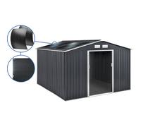 Abri de jardin métal - ""Vegas"" - 12.98 m² avec panneaux solaires - Gris