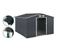 Abri de jardin métal - ""Vegas""- 15 m² avec gouttière - Gris