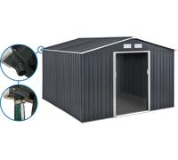 Abri De Jardin Métal - "Vegas"- 15 M² Avec Gouttière - Gris