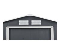 Habitat et Jardin – Abri de jardin métal Vegas – 5,29 m2 (4,83 m2 au sol) – Gris