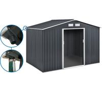 Abri De Jardin Métal - "Vegas" - 8,83 M² Avec Gouttière - Gris Gris