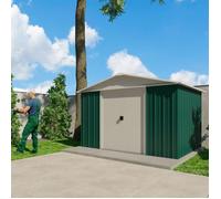 Abri de jardin métal vert 6,4 m2 Yardmaster + kit d'ancrage