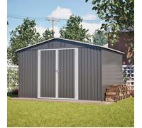 Abri de jardin métallique - LANGTU - XXXL 300x252 cm - Toit à deux pentes - Acier galvanisé thermolaqué - Portes coulissantes