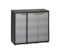 Abri de Jardin Meuble de Rangement avec 1/2/3/4 Etagères Noir/Noir et Gris 2 Shelves Noir/Gris