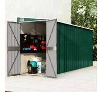 Abri de Jardin Mural Gris 118x194x178 cm Acier Galvanisé Rangement vidaXL