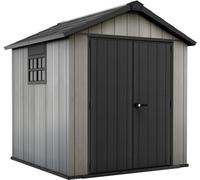 Keter Abri de Jardin Oakland 757 résine, Double Porte, Texture Bois, Gris - 4,5 m² - 230x223.8x242 cm