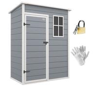 Outsunny Abri de jardin 1,14 m² - Porte verrouillable, fenêtre, aération - PP Gris 151×92×193 cm