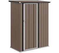 Outsunny Abri de jardin 1 m² – abri à outils porte verrouillable 142×84×189 cm Acier marron