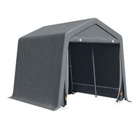 Outsunny Abri de Jardin, Tente de Stockage, 2 Portes zippées, Cadre métallique, abri de vélo, Protection Contre la Pluie légère et Le Vent, 280 x 240 x 240 cm, Gris foncé