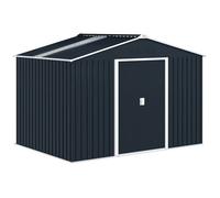 Abri de jardin - Outsunny - 5,4m² - kit de fondation, porte coulissante verrouillables - 277x195x192cm - gris foncé
