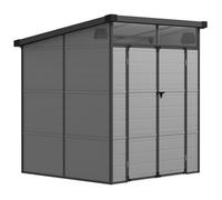 Abri de jardin - Outsunny - avec fenêtres, 2 évents et double porte verrouillable - polypropylène - 190 x 191 x 215 cm - gris