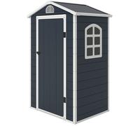 Abri de jardin - Outsunny - cabane à outils porte verrouillable fenêtre grille aération - résine polypropylène - gris foncé
