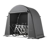 Abri de jardin - Outsunny - étanche - porte enroulable fermeture éclair - pour vélo moto bois outils - 245x120x200cm - gris foncé