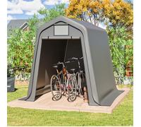 Abri de jardin pas cher 4.5 m² - 183x245x217 cm avec porte roulant, ouvertures d'aération, tente de stockage étanche extérieur, gris