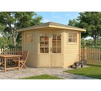 Abri de Jardin pentagonal Sunny-B en Bois de la Marque Alpholz | cabanon de Jardin Exterieur | cabane de Jardin exterieure | pentagonale, Construction en madriers, cabane à Outils, Toit en pavillon