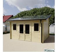 Abri de jardin photovoltaïque 4kWc, Epicéa massif 42mm, 3.80 x 3.49 m, 13,26 m²