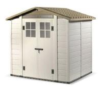 Abri de jardin + plancher Garofalo Tuscany 200 en résine coloris beige et marron ép.20 mm surface extérieure 3,98 m²