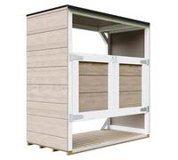 Abri de jardin pour poubelles, cache poubelle extérieur 2x240l marron