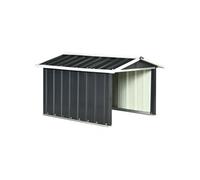 Abri de jardin pour tondeuse à gazon robot-tondeuse - garage tondeuse robot - tôle acier ondulé gris blanc G