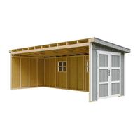 Abri de jardin qualité premium 14,3 m² - h231x248x648 cm - gris