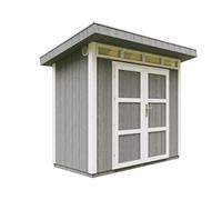 Abri de Jardin Qualité Premium 3m² - L161xL294cm - Kit Tout Compris avec Sol, tuiles bitumineuses, Set de Peinture-Construction de Panneaux LP Smartside- Cabane de Jardin Timbela M901A Cavern Steel