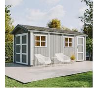 Abri de Jardin Qualité Premium 8.52 + 2.95 m² - Timbela M915C - Construction de Panneaux LP Smartside