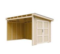 Abri de jardin qualité premium h231x248x412 cm sans plancher e paroi latérale