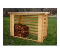 Habrita Abri-bûches extérieur en bois brut 236 x 119 x 167 cm - RB2311