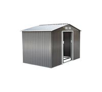 Outsunny Abri de jardin 5,4 m² - kit fondation, porte coulissante verrouillable 4 aérations - Gris