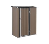 Outsunny Abri de Jardin 1 m² - abri à Outils - cabanon Porte verrouillable - dim. 142L x 84 x 189H cm - Acier galvanisé Marron