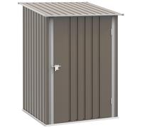 Abri De Jardin - Remise Pour Outils - Cabanon Porte Verrouillable - Dim. 1l X 1,03l X 1,6h M - Tôle D'acier Ondulée Taupe