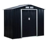 Abri de jardin - remise pour outils - cabanon porte verrouillable - dim. 213L x 130l x 185H cm - tôle d'acier gris Gris G
