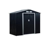 Abri de jardin - remise pour outils - cabanon porte verrouillable - dim. 213L x 130l x 185H cm - tôle d'acier gris