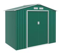 Abri De Jardin - Remise Pour Outils - Cabanon Porte Verrouillable - Dim. 213l X 130l X 185h Cm - Tôle D'acier Vert Vert