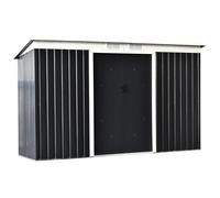 Abri De Jardin - Remise Pour Outils - Cabanon Portes Verrouillables - Dim. 2,8l X 1,3l X 1,72h M - Tôle D'acier Gris Noir Gris